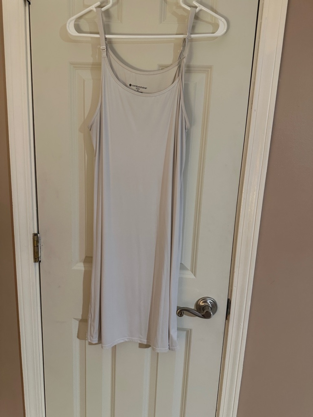 Light Beige Slip Dress - Neutral Spaghetti Strap 30 inch